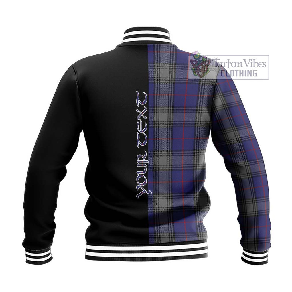 Kinnaird Tartan Baseball Jacket with Family Crest and Half Of Me Style - Tartanvibesclothing Shop