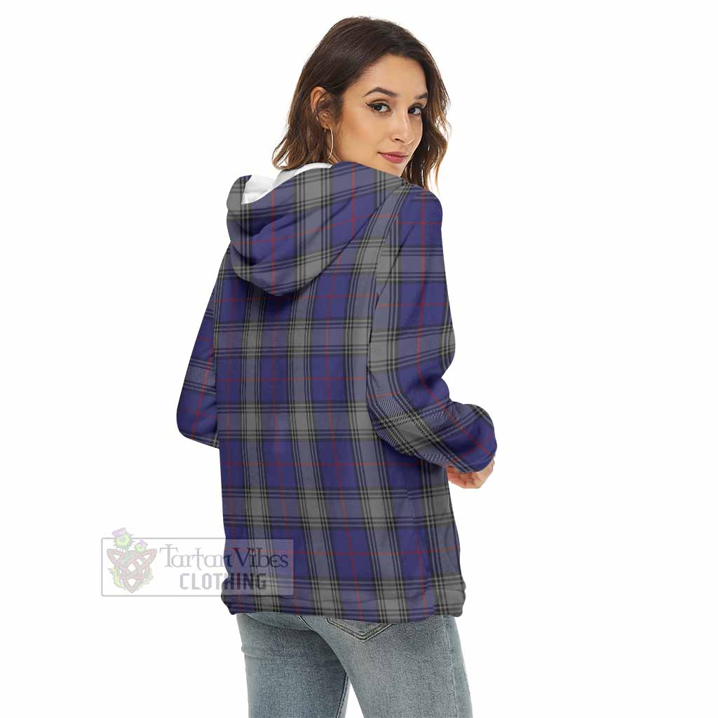 Tartan Vibes Clothing Kinnaird Tartan Crest Women's Borg  Half Zip Fleece Hoodie