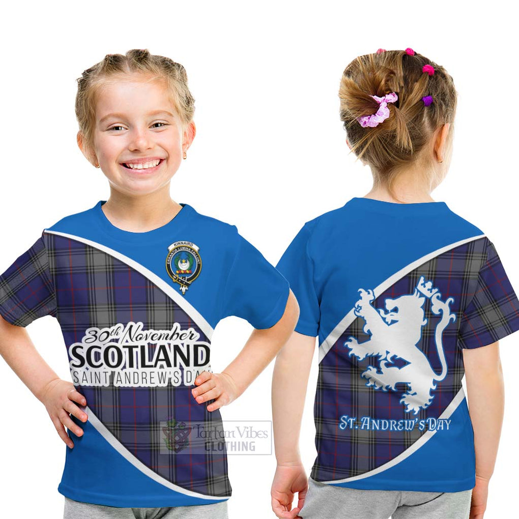 Tartan Vibes Clothing Kinnaird Family Crest Tartan Kid T-Shirt Celebrate Saint Andrew's Day in Style