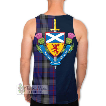 Kinnaird Tartan Men's Tank Top Alba with Scottish Lion Royal Arm Half Style