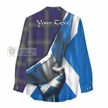 Kinnaird Tartan Women's Casual Shirt with Family Crest Scotland Patriotic Style