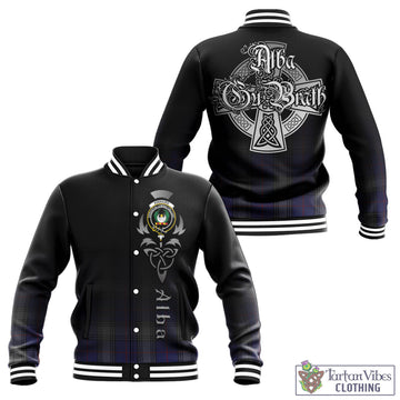 Kinnaird Tartan Baseball Jacket Featuring Alba Gu Brath Family Crest Celtic Inspired