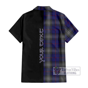 Kinnaird Tartan Short Sleeve Button Shirt with Family Crest and Half Of Me Style