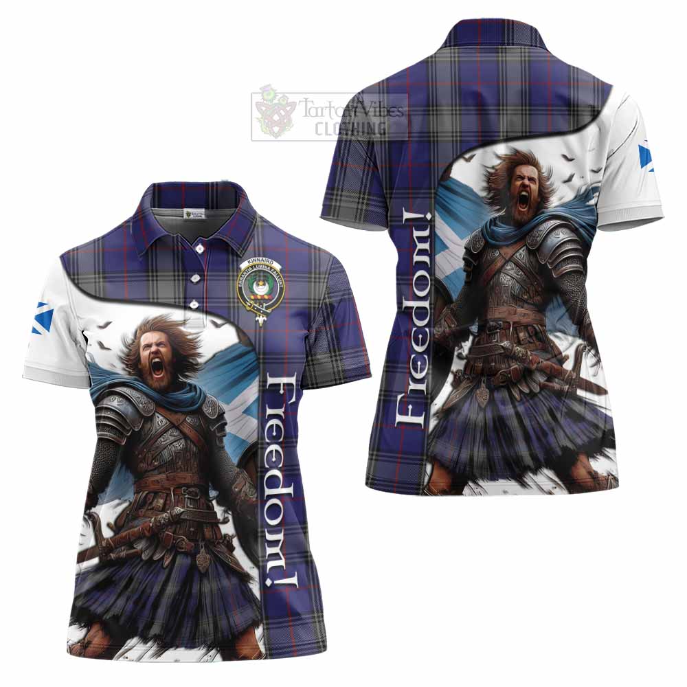 Tartan Vibes Clothing Kinnaird Crest Tartan Women's Polo Shirt Inspired by the Freedom of Scottish Warrior