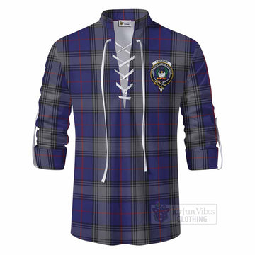 Kinnaird Tartan Ghillie Kilt Shirt with Family Crest DNA In Me Style