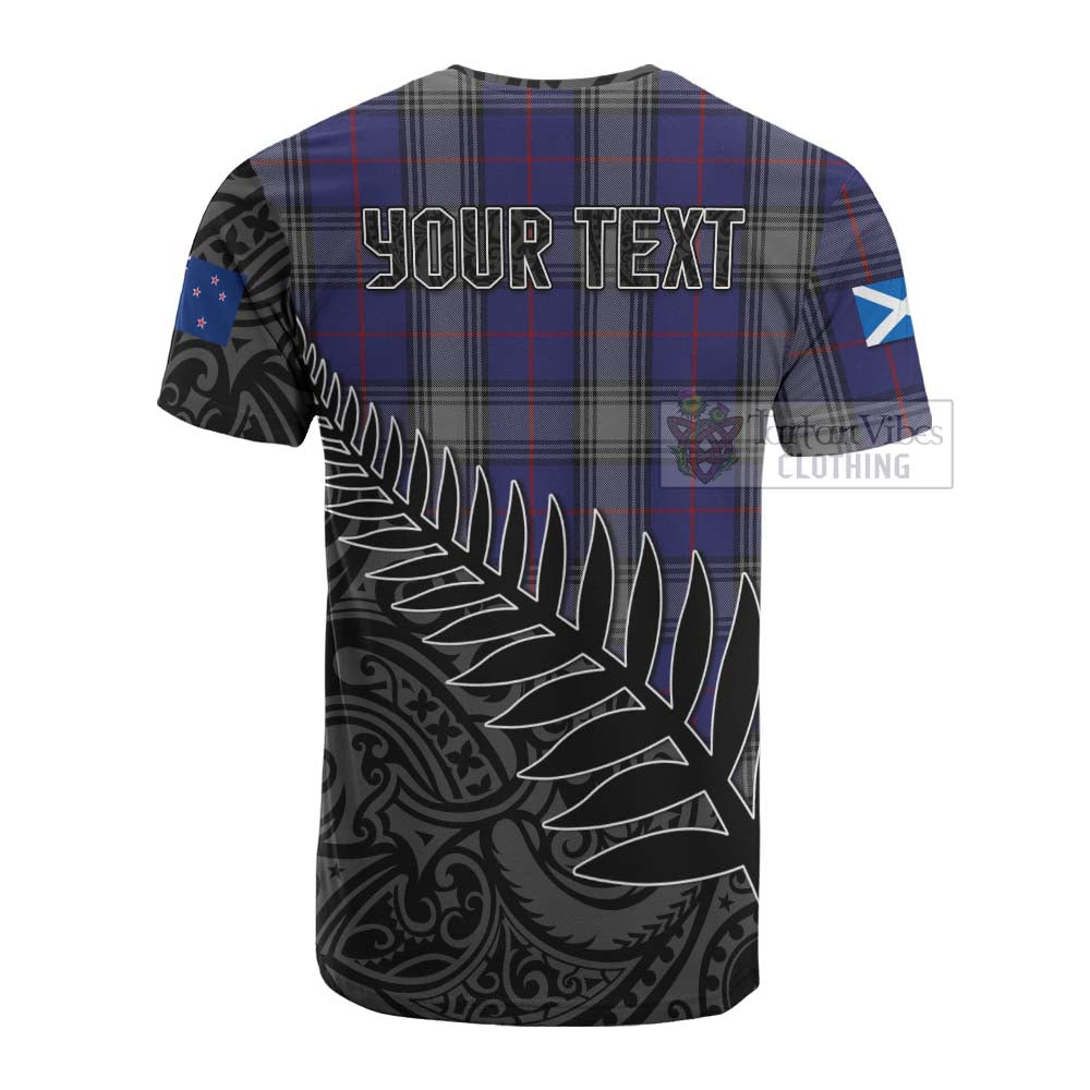 Tartan Vibes Clothing Kinnaird Crest Tartan Cotton T-shirt with New Zealand Silver Fern Half Style