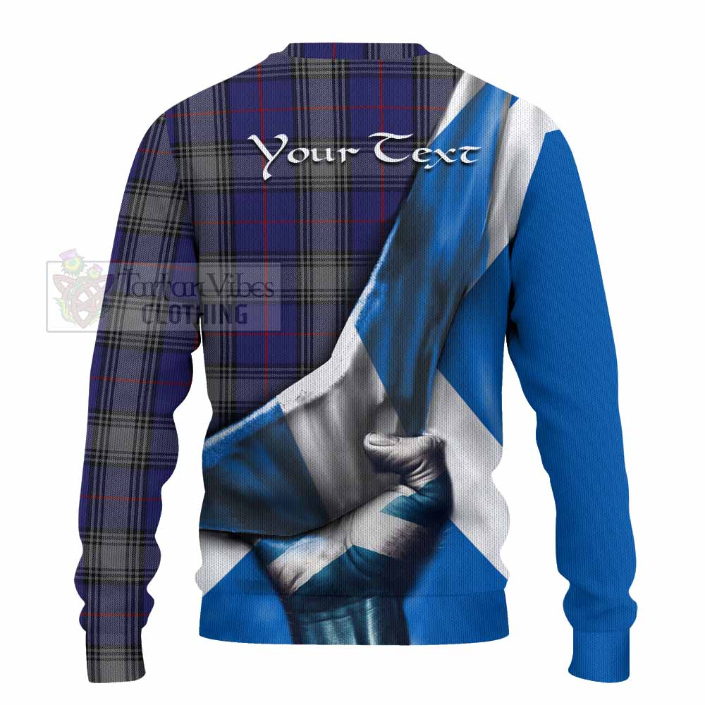 Tartan Vibes Clothing Kinnaird Tartan Knitted Sweater with Family Crest Scotland Patriotic Style