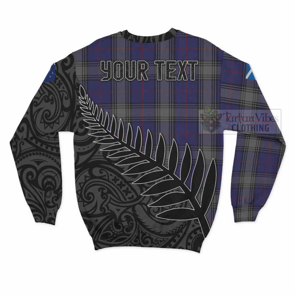 Tartan Vibes Clothing Kinnaird Crest Tartan Sweatshirt with New Zealand Silver Fern Half Style