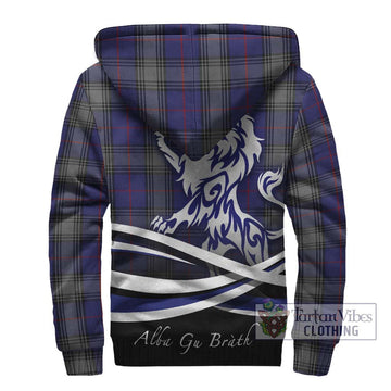 Kinnaird Tartan Sherpa Hoodie with Alba Gu Brath Regal Lion Emblem