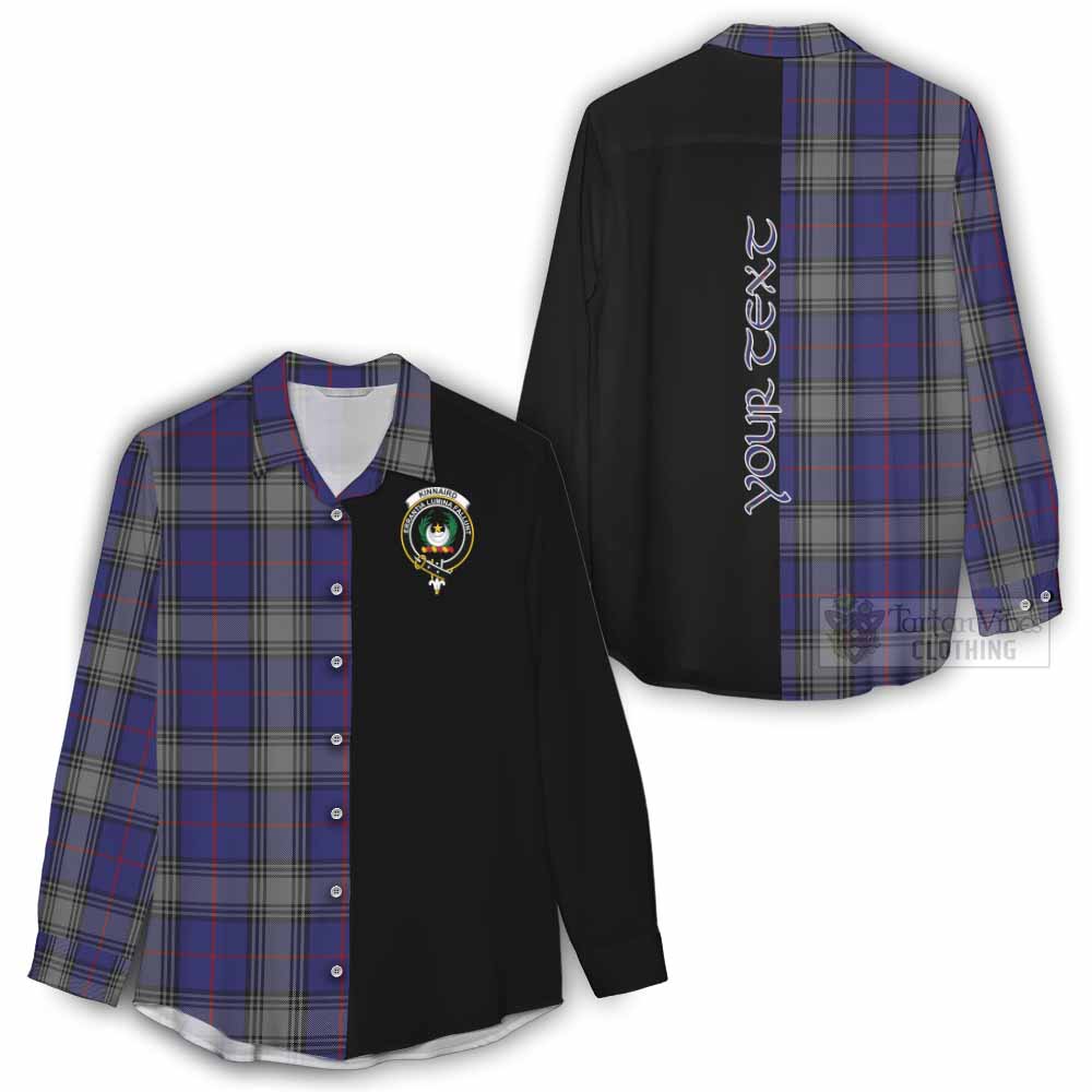 Tartan Vibes Clothing Kinnaird Tartan Women's Casual Shirt with Family Crest and Half Of Me Style