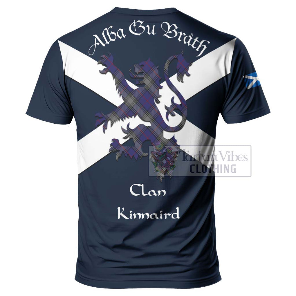 Tartan Vibes Clothing Kinnaird Tartan Lion Rampant T-Shirt – Proudly Display Your Heritage with Alba Gu Brath and Clan Name