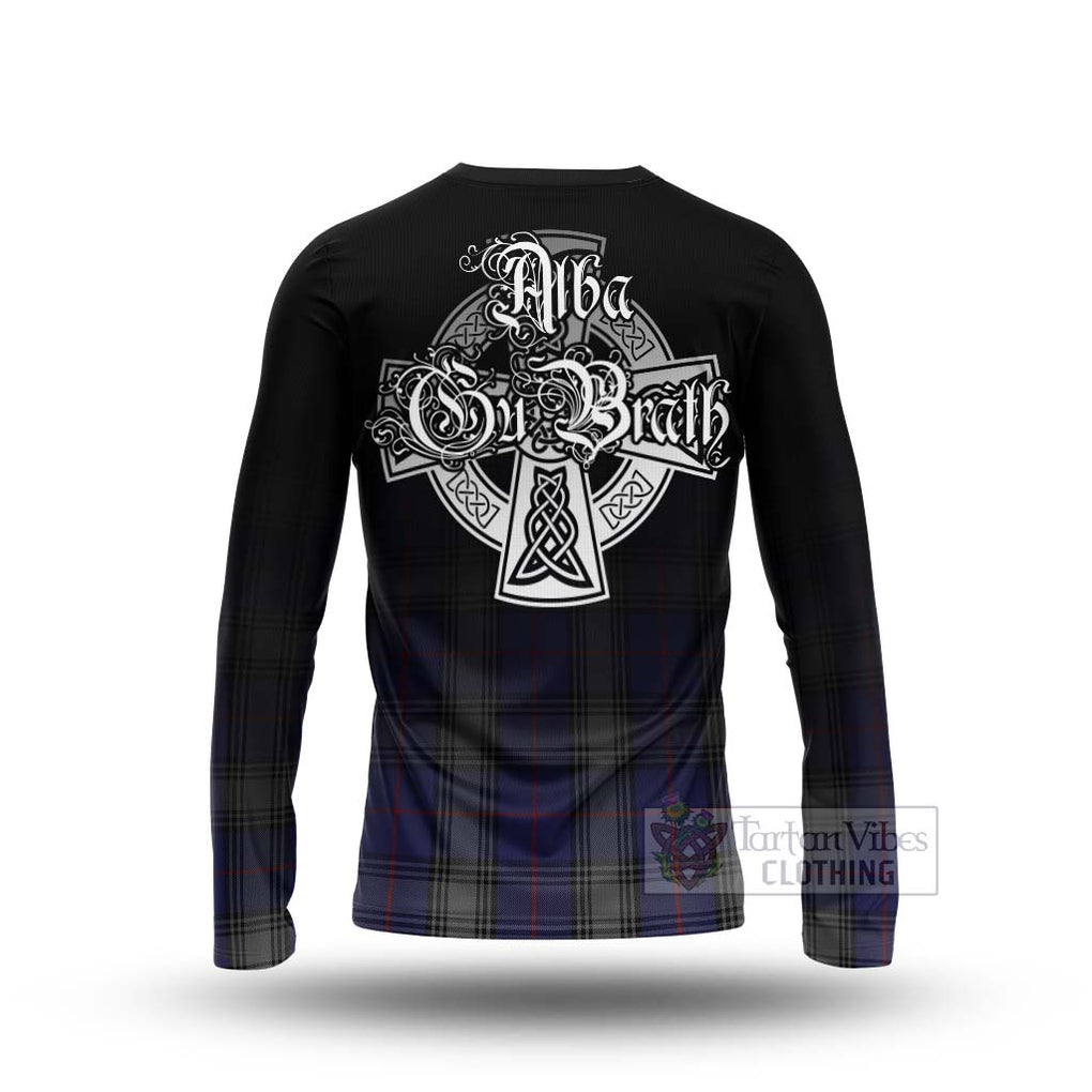 Tartan Vibes Clothing Kinnaird Tartan Long Sleeve T-Shirt Featuring Alba Gu Brath Family Crest Celtic Inspired