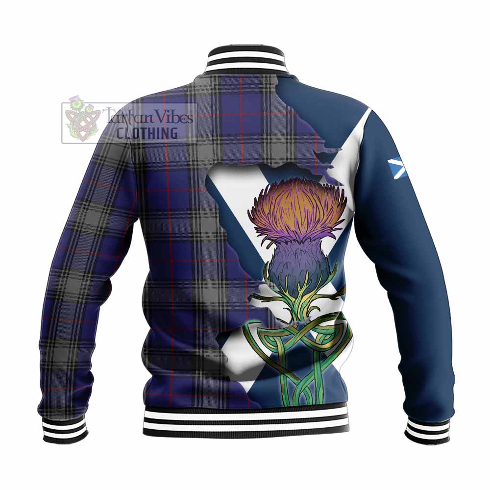 Kinnaird Tartan Family Crest Baseball Jacket Scottish Thistle Celtic Inspired - Tartan Vibes Clothing