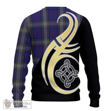 Kinnaird Tartan Ugly Sweater with Family Crest and Celtic Symbol Style