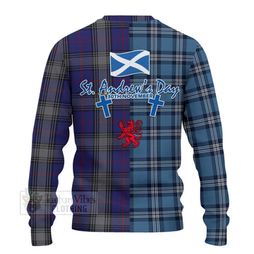 Kinnaird Tartan Knitted Sweater Happy St. Andrew's Day Half Tartan Style