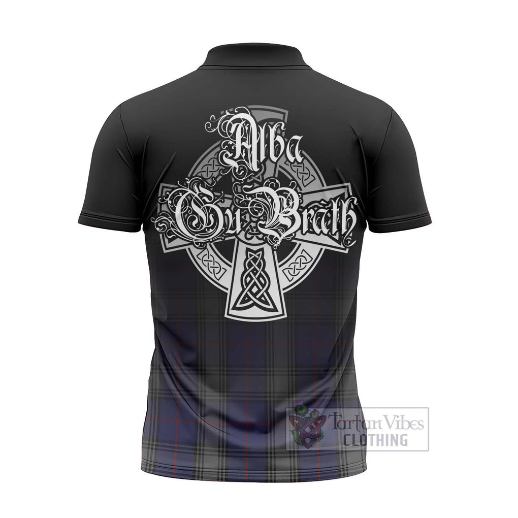 Tartan Vibes Clothing Kinnaird Tartan Zipper Polo Shirt Featuring Alba Gu Brath Family Crest Celtic Inspired