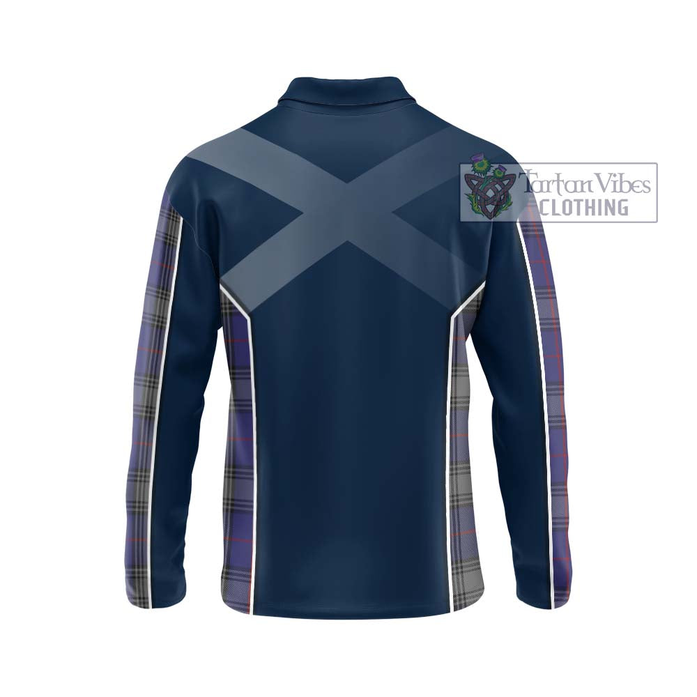 Kinnaird Tartan Long Sleeve Polo Shirt with Family Crest and Lion Rampant Vibes Sport Style - Tartan Vibes Clothing