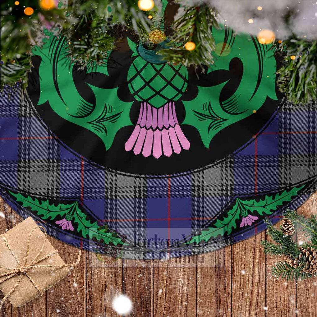 Tartan Vibes Clothing Kinnaird Tartan Christmas Tree Skirt Scottish Thistle Style