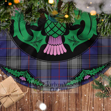 Kinnaird Tartan Christmas Tree Skirt Scottish Thistle Style