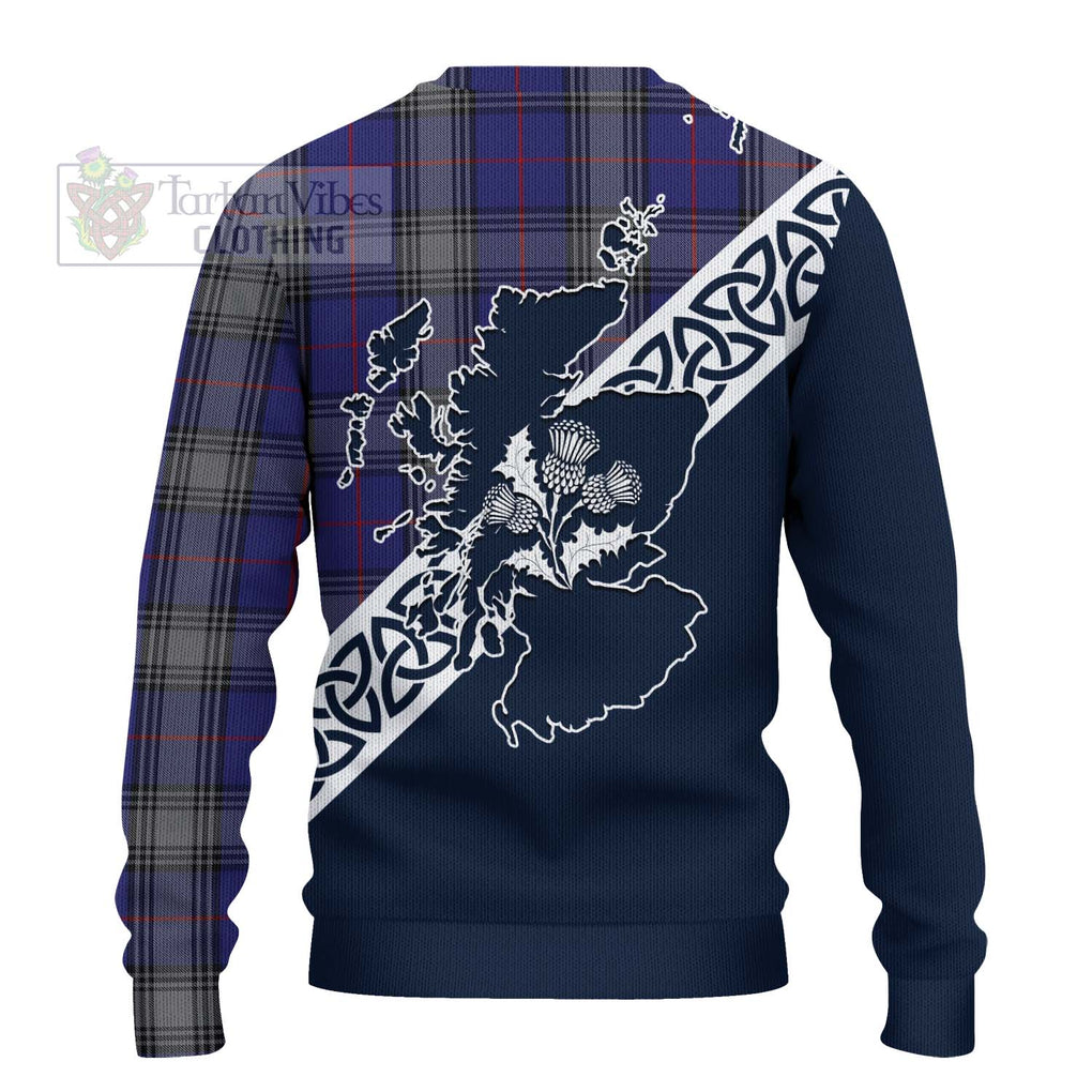 Kinnaird Tartan Ugly Sweater Featuring Thistle and Scotland Map - Tartan Vibes Clothing