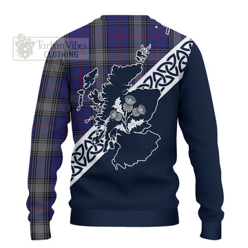 Kinnaird Tartan Ugly Sweater Featuring Thistle and Scotland Map