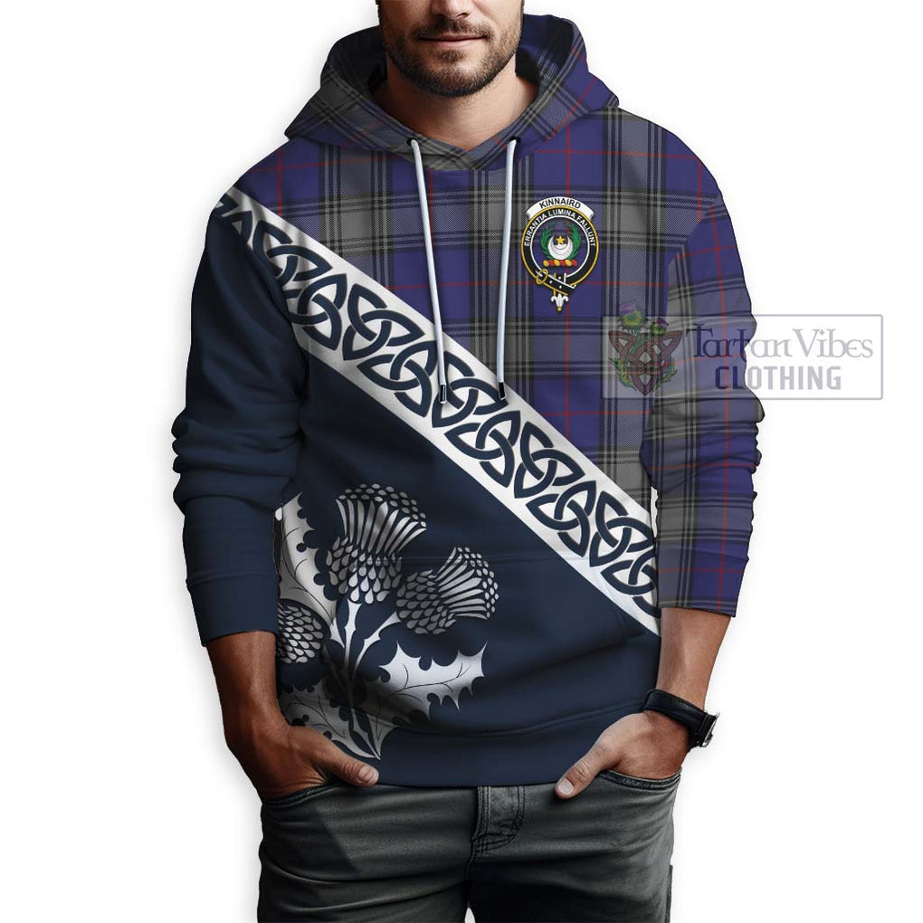 Tartan Vibes Clothing Kinnaird Tartan Hoodie Featuring Thistle and Scotland Map