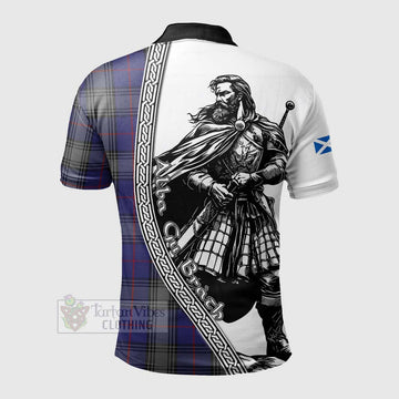 Kinnaird Tartan Clan Crest Polo Shirt with Highlander Warrior Celtic Style