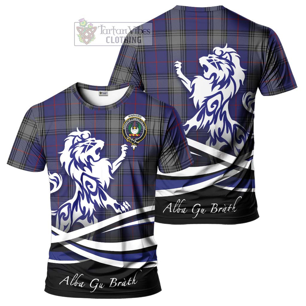 Tartan Vibes Clothing Kinnaird Tartan Cotton T-shirt with Alba Gu Brath Regal Lion Emblem