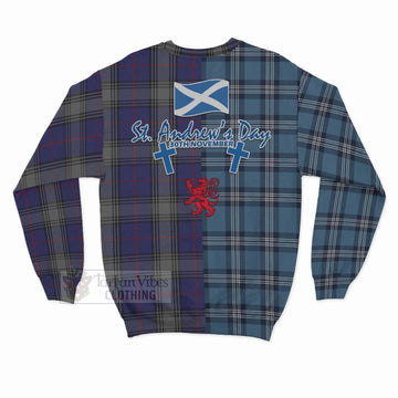 Kinnaird Tartan Sweatshirt Happy St. Andrew's Day Half Tartan Style