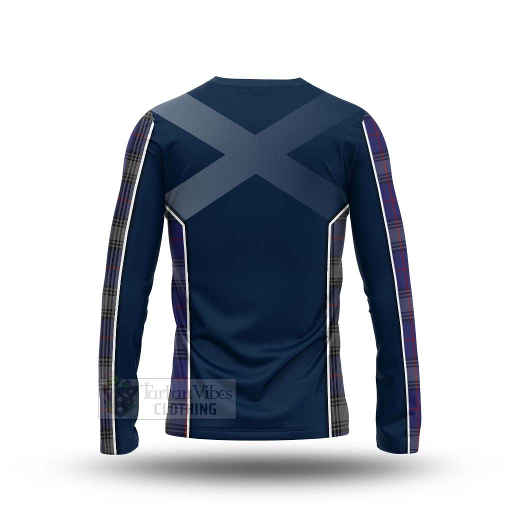 Tartan Vibes Clothing Kinnaird Tartan Long Sleeve T-Shirt with Family Crest and Scottish Thistle Vibes Sport Style