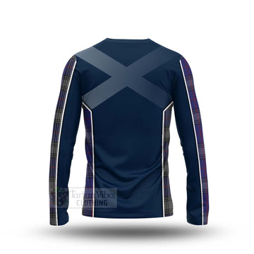 Kinnaird Tartan Long Sleeve T-Shirt with Family Crest and Scottish Thistle Vibes Sport Style