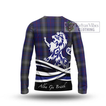 Kinnaird Tartan Long Sleeve T-Shirt with Alba Gu Brath Regal Lion Emblem