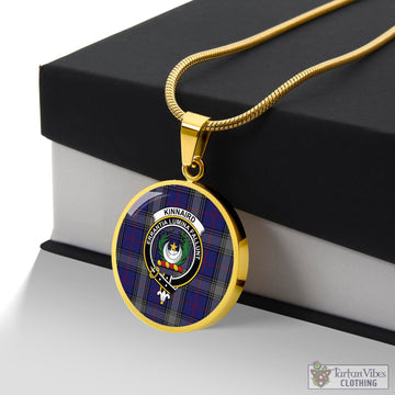 Kinnaird Tartan Circle Necklace with Family Crest