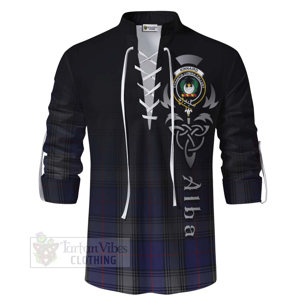 Tartan Vibes Clothing Kinnaird Tartan Ghillie Kilt Shirt Featuring Alba Gu Brath Family Crest Celtic Inspired