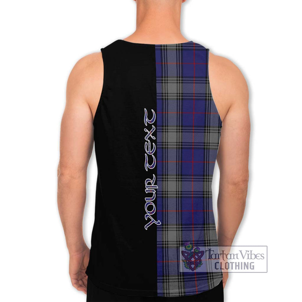 Kinnaird Tartan Men's Tank Top with Family Crest and Half Of Me Style - Tartanvibesclothing Shop