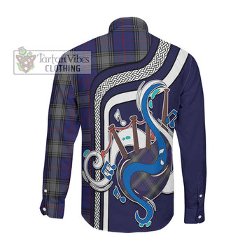 Kinnaird Tartan Long Sleeve Button Shirt with Epic Bagpipe Style