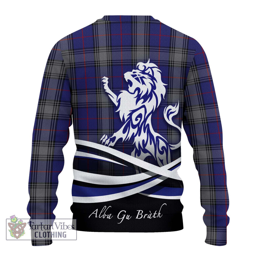 Kinnaird Tartan Knitted Sweater with Alba Gu Brath Regal Lion Emblem - Tartanvibesclothing Shop