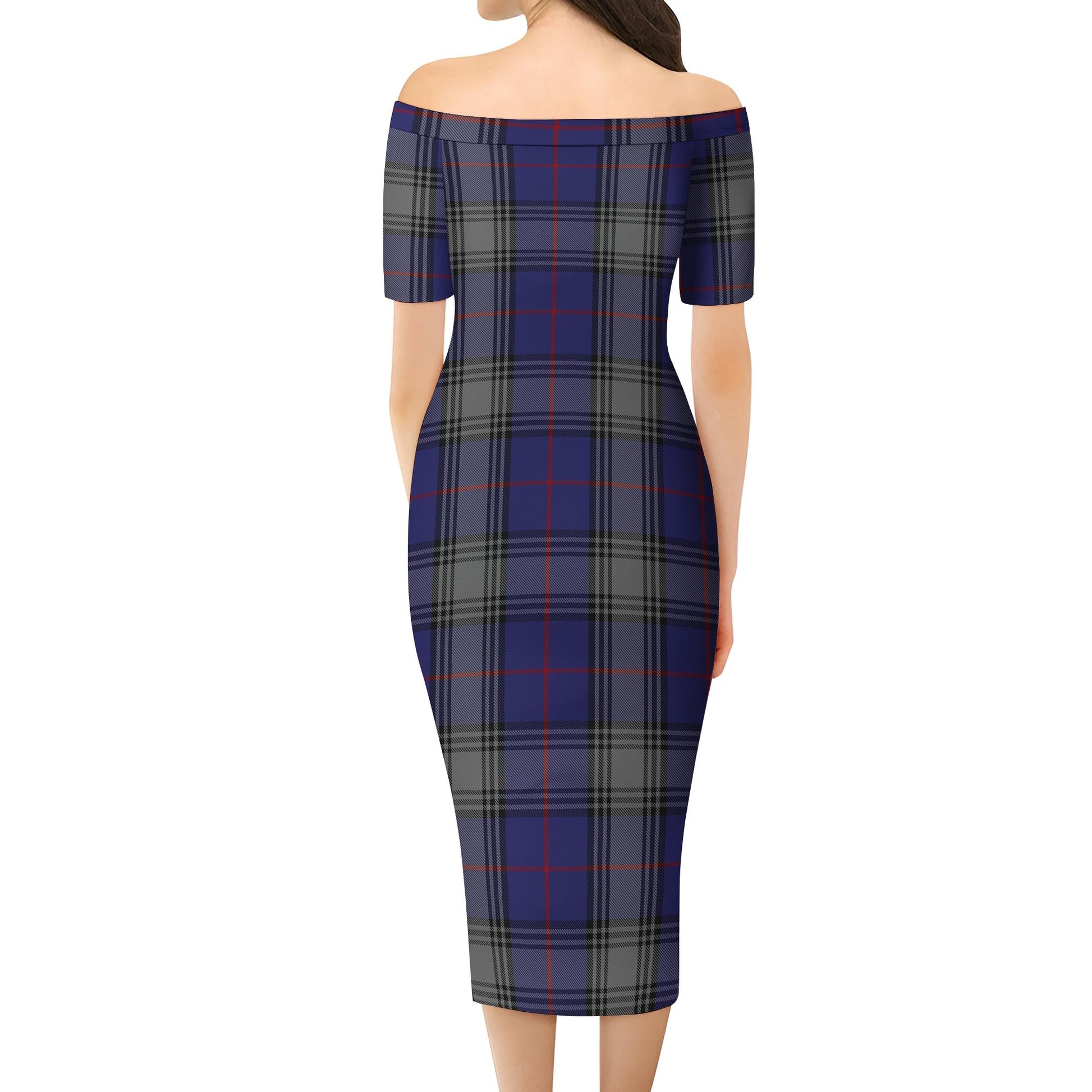 Kinnaird Tartan Off Shoulder Lady Dress - Tartanvibesclothing