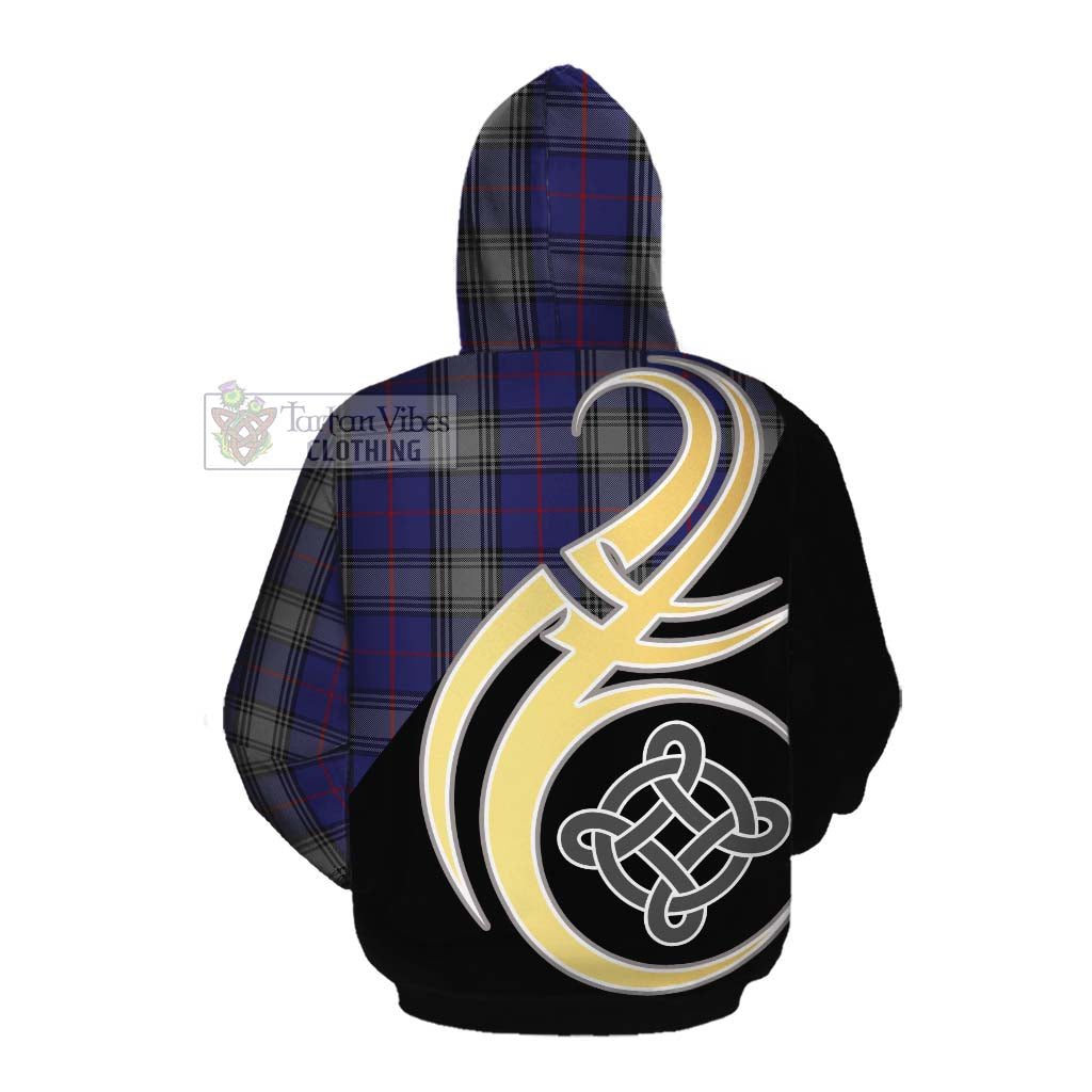 Tartan Vibes Clothing Kinnaird Tartan Cotton Hoodie with Family Crest and Celtic Symbol Style