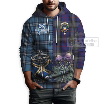 Kinnaird Tartan Hoodie Happy St. Andrew's Day Half Tartan Style