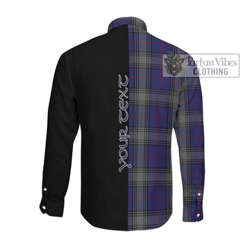 Kinnaird Tartan Long Sleeve Button Shirt with Family Crest and Half Of Me Style