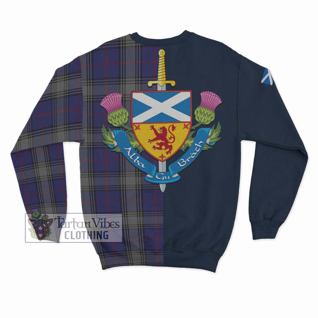 Tartan Vibes Clothing Kinnaird Tartan Sweatshirt with Scottish Lion Royal Arm Half Style