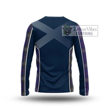 Kinnaird Tartan Long Sleeve T-Shirt with Family Crest and Lion Rampant Vibes Sport Style