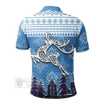 Kinnaird Clan Christmas Polo Shirt Celtic Reindeer Style