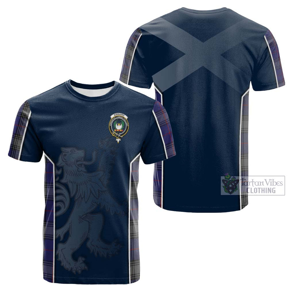 Tartan Vibes Clothing Kinnaird Tartan Cotton T-shirt with Family Crest and Lion Rampant Vibes Sport Style