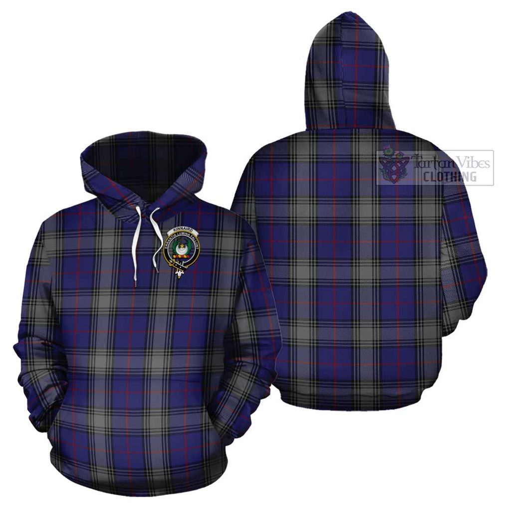 Kinnaird Tartan Cotton Hoodie with Family Crest Pullover Hoodie - Tartan Vibes Clothing