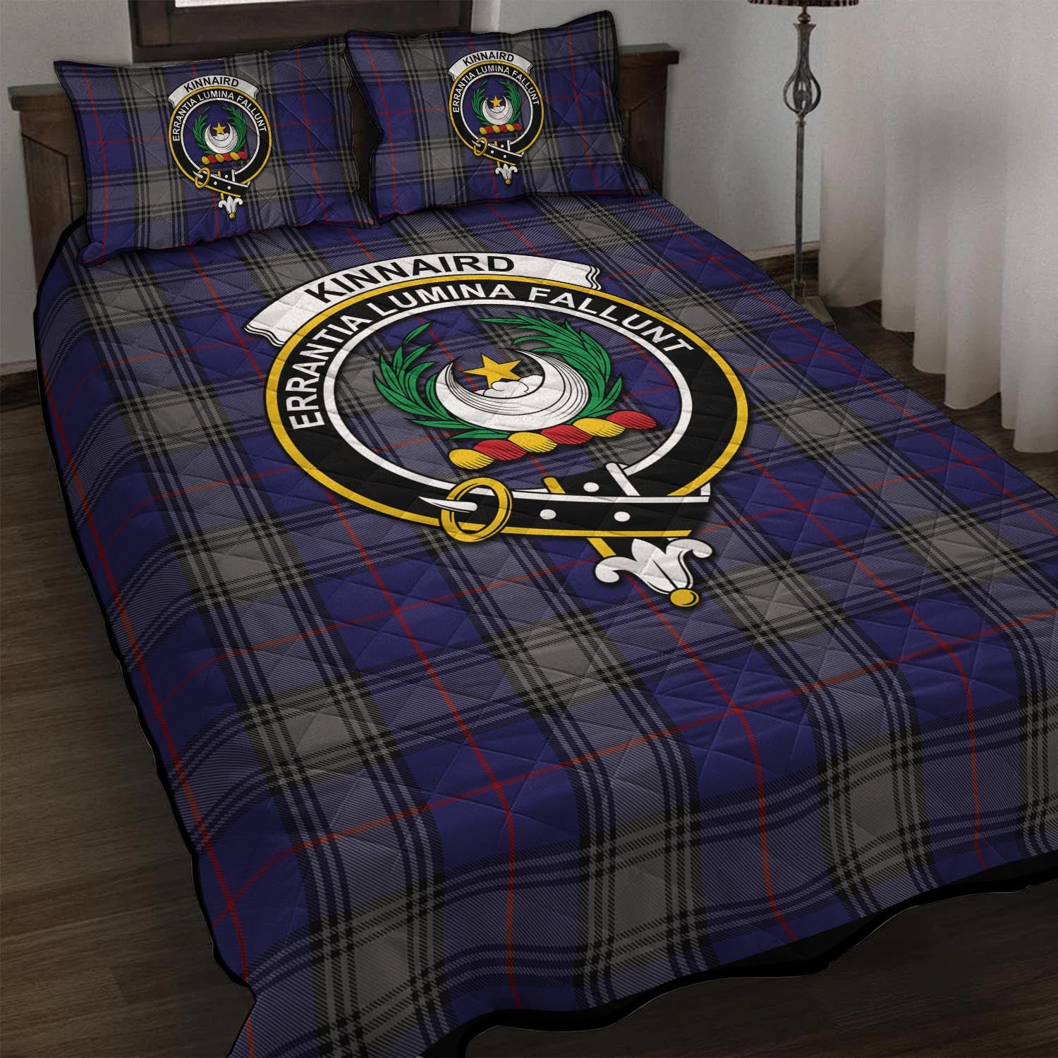 Kinnaird Tartan Quilt Bed Set with Family Crest - Tartan Vibes Clothing