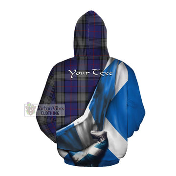 Kinnaird Tartan Cotton Hoodie with Family Crest Scotland Patriotic Style