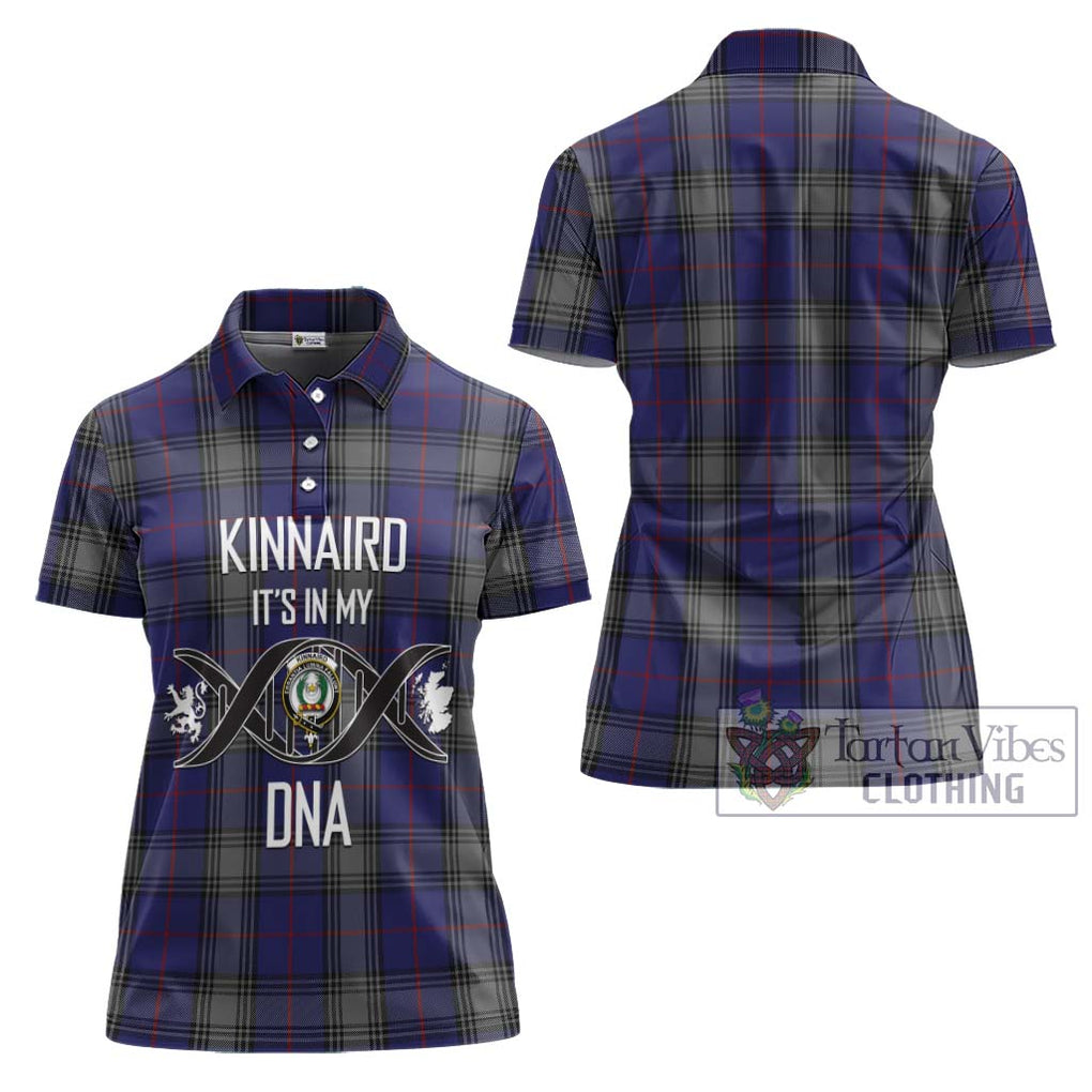 Kinnaird Tartan Women's Polo Shirt with Family Crest DNA In Me Style - Tartanvibesclothing Shop