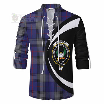 Kinnaird Tartan Ghillie Kilt Shirt with Family Crest Circle Style